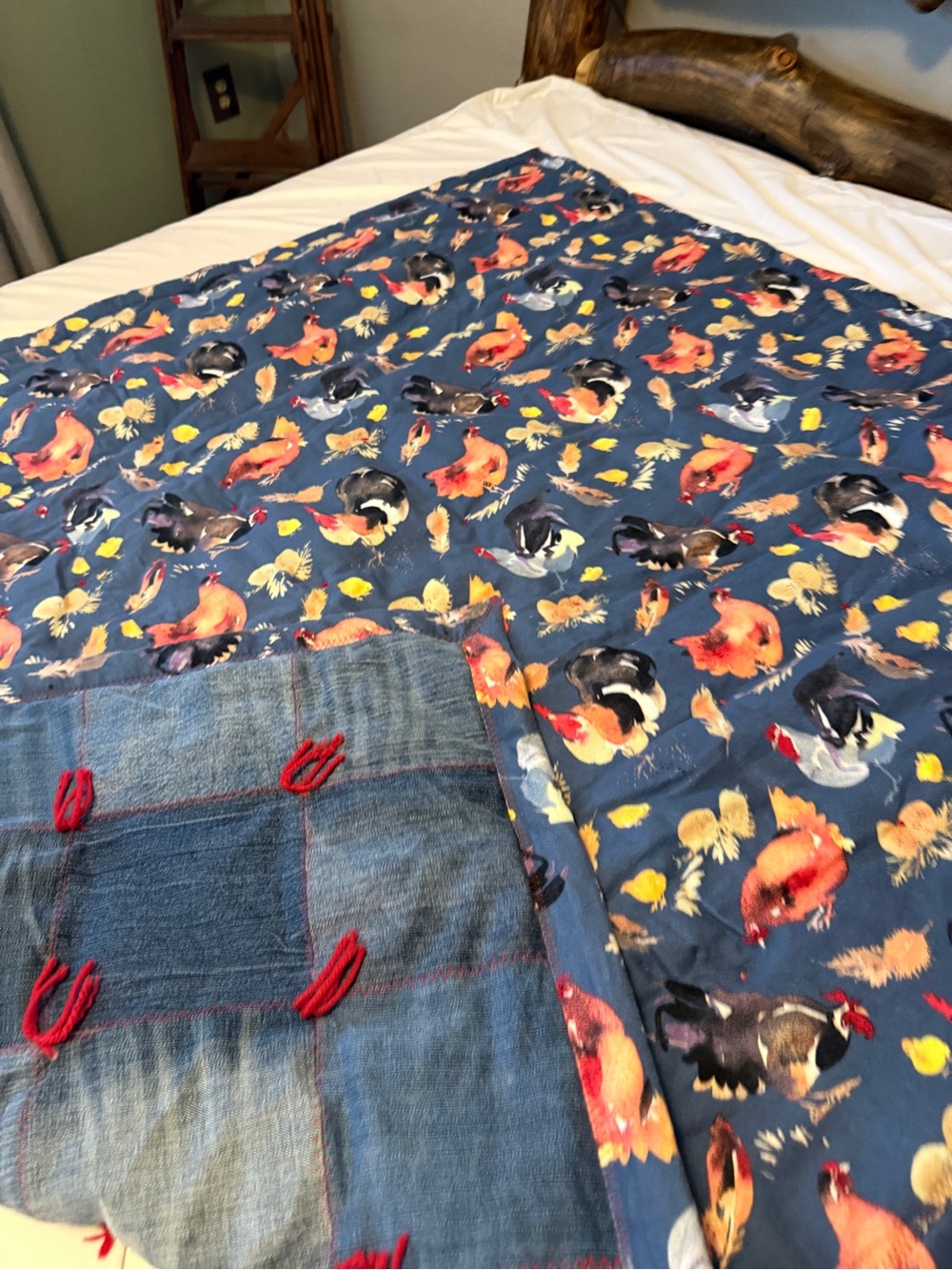 Handmade Denim Patchwork Throw 5ft x4ft